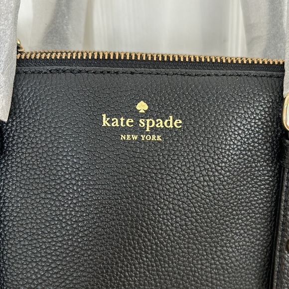 NWT Kate Spade Leighann mulberry street black leather satchel - Picture 2 of 6